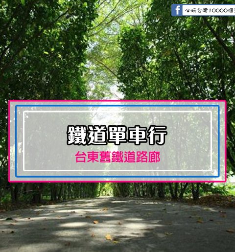 【台東市】鐵道單車行-舊鐵道路廊(媲美日本京都哲學之道步道)